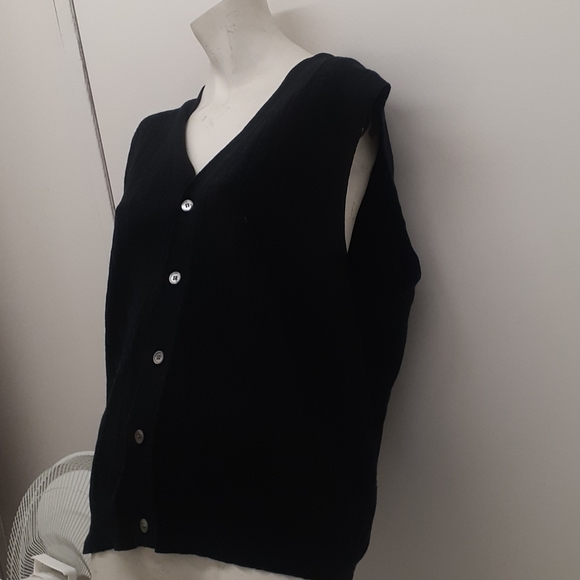 CLUB Room Charter Club Lambswool Vest black sz M L - Picture 3 of 12